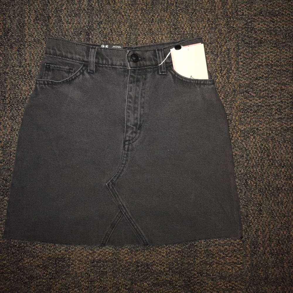 Black denim skirt